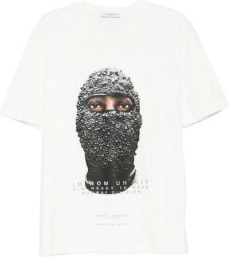 Ih Nom Uh Nit T-shirt met maskerprint - Heren - T-shirts - Wit - XL - Katoen - Tops