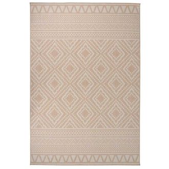 vidaXL Alfombra De Exterior De Tejido Plano Rayas Marrones 160x230 Cm Vidaxl