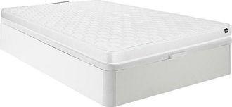 Vente-Unique Conjunto de canap&eacute; abatible blanco + colch&oacute;n de espuma 15 cm - DANAE II de YSM&Eacute;E 120 x 200 cm