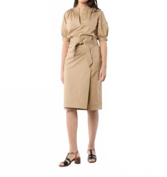 Ann Mashburn Kira Wrap Midi Skirt In Tan