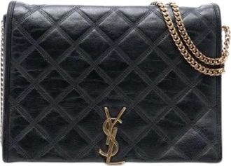 Saint Laurent Pre-owned Shoulder Bags, female, Black, Size: ONE SIZE Pre-owned Leather shoulder-bags