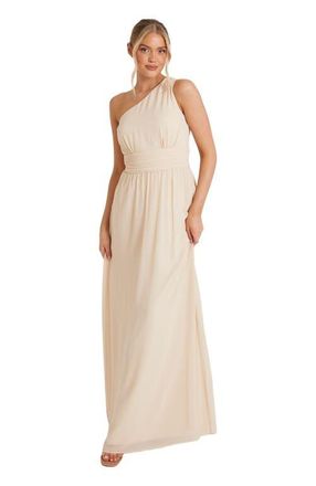 Six Stories One Shoulder Chiffon Bridesmaid Dress in Cream at Nordstrom, Size 8
