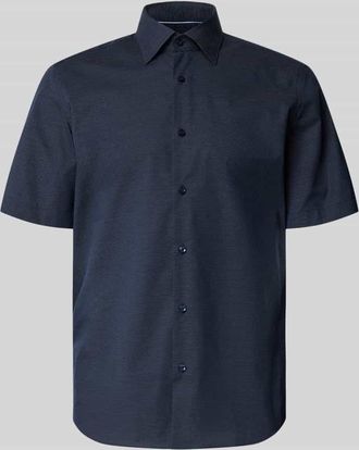 HUGO BOSS Regular Fit Businesshemd aus Baumwoll-Mix Modell KENT SH C1 in Marine, Gr&ouml;&szlig;e 39