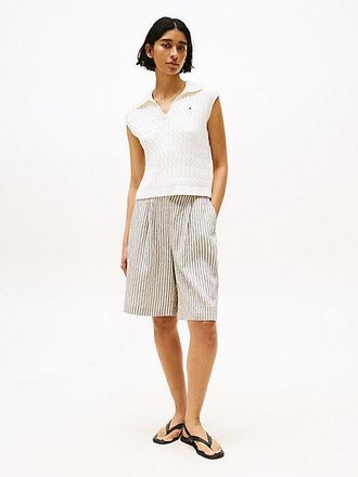 Tommy Hilfiger Crinkle Wide Leg Bermuda Shorts