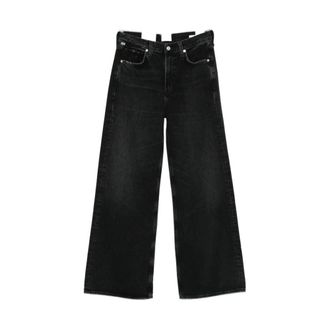 Citizens Of Humanity Wide Jeans, female, Black, W27, Black Wide Leg Jeans with Classic Pockets
