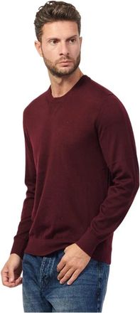 A|X Armani Exchange Klassieke Crewneck Sweater Rode Wijn - Heren - Ronde hals truien - Rood - S - Wol - Truien & Vesten