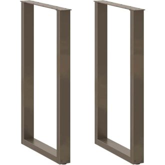 vidaXL Patas Para Mesa De Bar En Forma De U (2 Unidades, Acero Natural, 60 X 100-101 Cm) Vidaxl