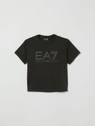 Emporio Armani T-shirt in cotone con logo EA7