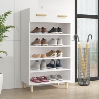 vidaXL Vidaxl - Mueble Zapatero De Madera Contrachapada Blanco 60x35x105 Cm