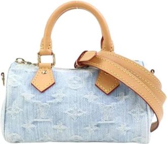 Louis Vuitton Pre-owned Denim Mini Bag - Dames - Vintage Mini Tas - Blauw - ONE Size - Denim - Vintage