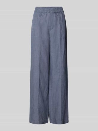 Jake*s Casual Wide Leg Stoffhose aus Lyocell-Leinen-Mix in Jeansblau, Gr&ouml;&szlig;e 34