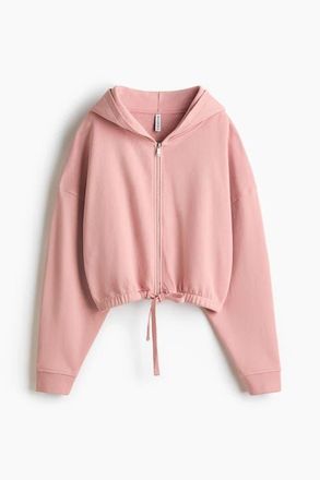 H&M Drawstring Zip-through Hoodie in Light Pink at Nordstrom, Size Xx-Large