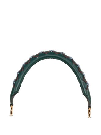 Etro threading leather bag handle - Green