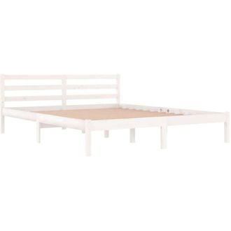 vidaXL Estructura De Cama Sin Colch&oacute;n Madera De Pino Blanco 160x200 Cm Vidaxl