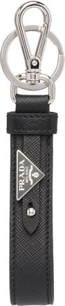 Prada Black Triangle-logo Key Holder