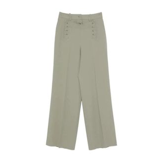 Ermanno Scervino Wide Trousers, female, Green, Size: M Viscose Acetate Pants