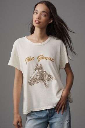 The Great. Boxy Crew-Neck Horse Graphic Tee
