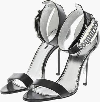 Dsquared2 Leather GOTHIC Sandal With Metal Logo 11 cm size 38