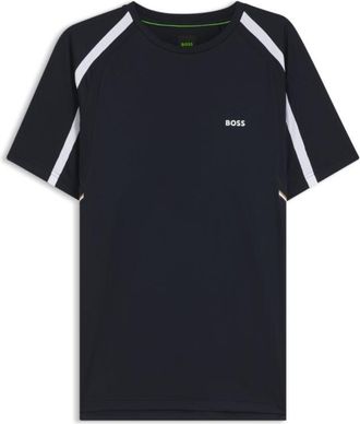 BOSS Active Slim-fit T-shirt in stretch fabric with contrast inserts