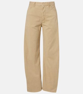 Nili Lotan Tribeca cotton twill barrel-leg pants