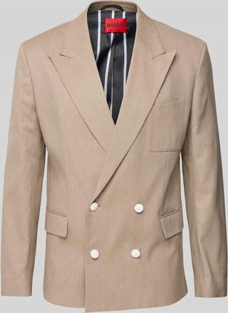 HUGO BOSS Regular Fit Sakko aus Baumwoll-Mix mit Leinen-Anteil Modell Kris in Beige, Gr&ouml;&szlig;e 102
