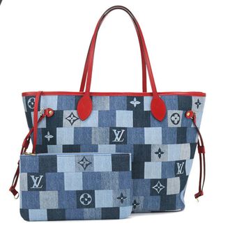 Louis Vuitton Blue Denim Leather Tote Bag (Pre-Owned)