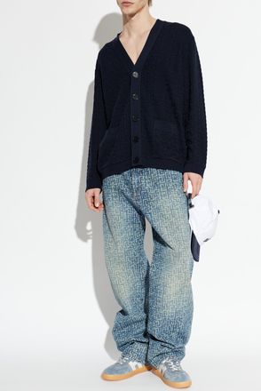 Balmain Jeans With Monogram, Mens, Blue