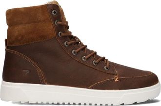 HUB Hoge Top Sneakers Dublin 2.0 - Heren - Sneakers - Bruin - 44 EU - Leer - Schoenen