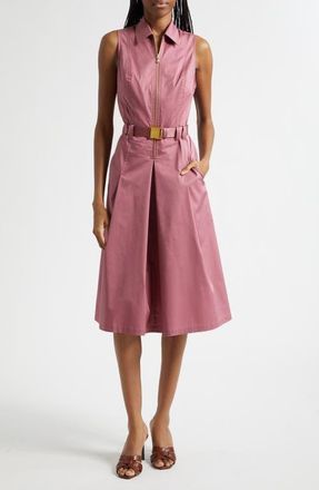 L'agence Kylo Belted Cotton Blend Shirtdress in Deco Rose at Nordstrom, Size 14