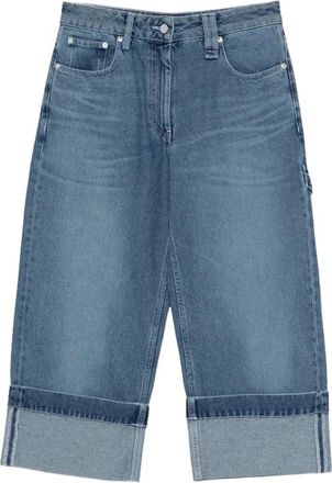 Simone Rocha Jeans met omslag - Dames - Cropped Jeans - Blauw - 3XS - Katoen - Jeans