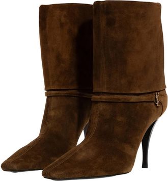 Saint Laurent Ankle Boots - Niki Suede Ankle Boots - brown - Ankle Boots for ladies