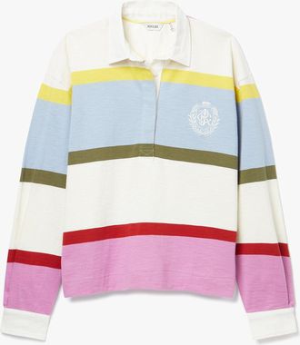 Joules Lara Slub Womens Rugby Shirt Multi - Multicolour Cotton - Size 10 UK