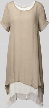 Apricot Knielanges Kleid aus Viskose-Mix in Sand, Gr&ouml;&szlig;e XXL