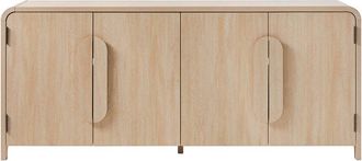 Walker Edison Modern Curved 70In Buffet Sideboard & Tv Stand For Up To 80In Tv