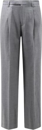 Vince Louie Relaxed Twill Double-Pleated Trouser - Heren - Nette broeken - Grijs - W34 - Wol - Broeken
