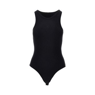 Alaia Ribbed jersey bodysuit Woman 38