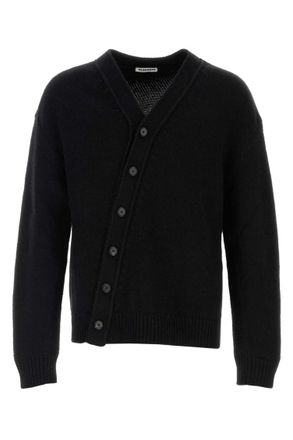 Jil Sander Black V Neck Cardigans