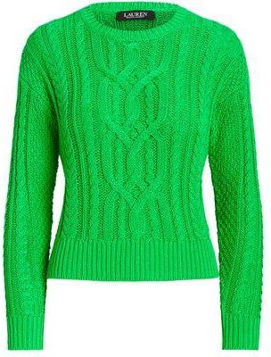 Ralph Lauren CABLE-KNIT COTTON CREWNECK SWEATER