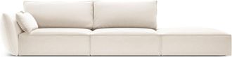 BLOOMINGLOFT 4-Sitzer Designsofa Vanda mit Ottomane rechts - Samtbezug