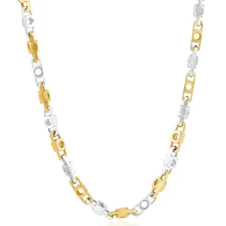 Pompeii3 Mens 14k Gold (41gram) or Platinum (77gram) 5mm Link Chain Necklace 19