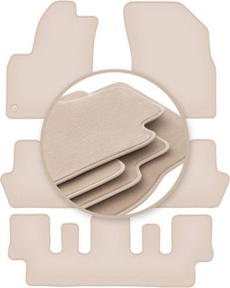 OEM Alfombrillas Premium Beige Para: Citro&euml;n C4 Picasso I 7 Plazas 2006-2013