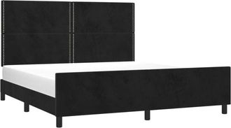 vidaXL Vidaxl - Estructura De Cama Con Cabecero De Terciopelo Negro 180x200 Cm