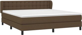 vidaXL Vidaxl - Cama Box Spring Con Colch&oacute;n Tela Marr&oacute;n Oscuro 160x200 Cm