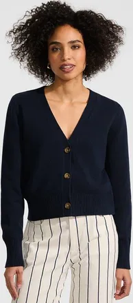Lands End Drifter Vneck Dress Cardigan Sweater in Radiant Navy at Nordstrom, Size X-Large P