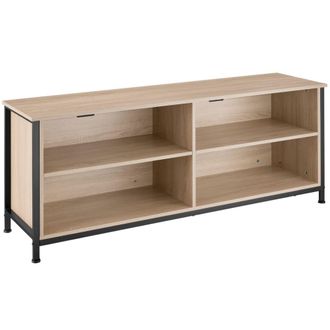 TecTake Mueble bajo estilo industrial para TV 147x41x60,5 cm madera clara
