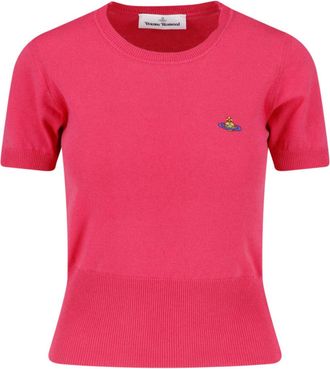 Vivienne Westwood Fitted Red Crop Top with Ribbed Details