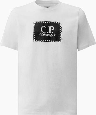 C.P. Company Mens C.P. Company 30/1 White T-shirt - Black - Size: 40