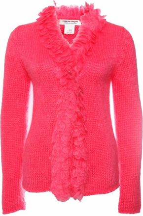 Comme Des Gar&ccedil;ons Comme des gar&ccedil;ons, Mohair vest with safety pin in fluorescent pink in size S