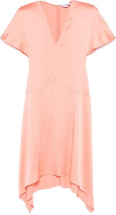 Stella McCartney V-neck asymmetric midi dress - Rosa