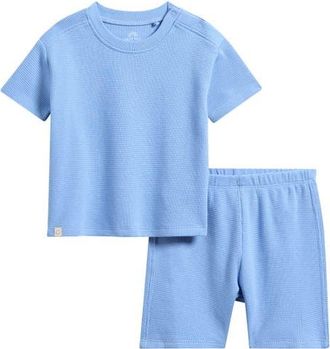 Next Waffle Knit T-Shirt & Shorts Set in Blue at Nordstrom, Size 9-12M